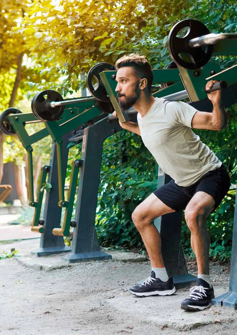 Outdoor strength area installed in a park